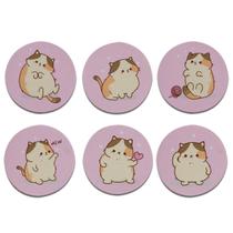 Kit 6 Porta Copos Redondos - Gatinhos Fofinhos