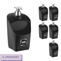 Kit 6 Porta detergente e Esponja Preto C válvula UZ