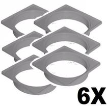 Kit 6 Porta Grelha Quadrada Cinza 100mm Tigre Kit 6 Porta Grelha Quadrada Cinza 100mm Tigre