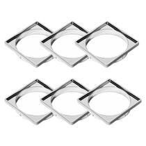 Kit 6 Porta Grelha Suporte Ralo Quadrado Cromado 100mm