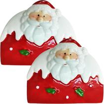 Kit 6 Porta Guardanapo Decorativo Papai Noel Natal Cerâmica