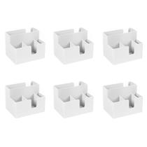 Kit 6 Porta Guardanapo e Sachês 14 x 10,6 x 9,4 cm Branco Coza Kit 6 Porta Guardanapo e Sachês 14 x 10,6 x 9,4 cm Branco Coza