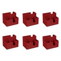 Kit 6 Porta Guardanapo E Sachês 14 X 10,6 X 9,4 Cm Vermelho Coza Kit 6 Porta Guardanapo E Sachês 14 X 10,6 X 9,4 Cm Vermelho Coza