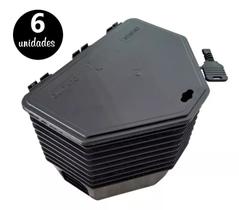 Kit 6 porta iscas atrativa empilhável com chave caixa preta para rato - raylight