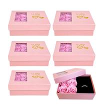 Kit 6 Porta Joias Te Amo Dia dos Namorados Rosas Artificiais Cor:Rosa Kit 6 Porta Joias Te Amo Dia dos Namorados Rosas Artificiais Cor:Rosa