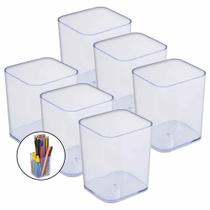 Kit 6 Porta Lápis Caneta Objeto Organizador Multiuso Dello