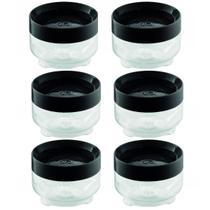 Kit 6 Porta Mantimentos UZ Empilhável 300ml Organizador com Tampa de Plástico Preto Kit 6 Porta Mantimentos UZ Empilhável 300ml Organizador com Tampa de Plástico Preto