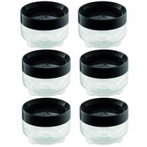 Kit 6 Porta Mantimentos UZ Empilhável 300ml Organizador com Tampa de Plástico Preto Kit 6 Porta Mantimentos UZ Empilhável 300ml Organizador com Tampa de Plástico Preto