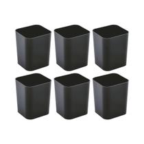 Kit 6 Porta objetos caneta multiuso organização cor preto