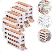 Kit 6 Porta Ovos 4 Andares Organizador de Geladeira Branco