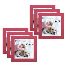 Kit 6 Porta Retrado Molduras 15x15 Rosa