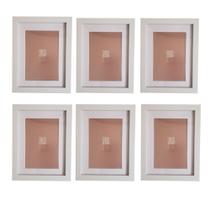 Kit 6 Porta Retratos 10x15 Moldura Paspatur Quadro Parga