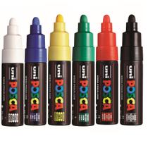 Kit 6 Posca PC-7M Branca, Preta, Azul, Verde, Verm, Amarelo Kit 6 Posca PC-7M Branca, Preta, Azul, Verde, Verm, Amarelo