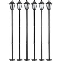 Kit 6 Postes para Jardim 1,71m Alumínio Dital Colonial Luminária Retrô Externa