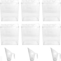 Kit 6 Pote Acrílico Retangular c/ Tampa 1,5l+ Conchas 100ml Kit 6 Pote Acrílico Retangular c/ Tampa 1,5l+ Conchas 100ml
