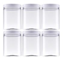 Kit 6 Pote De Plástico Cristal Com Tampa 1 Litro Mantimento -