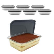 Kit 6 Pote De Vidro Com Tampa Hermética Retangular Forno Microondas 1500ml Kit 6 Pote De Vidro Com Tampa Hermética Retangular Forno Microondas 1500ml