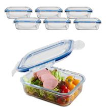 Kit 6 Pote De Vidro Hermético C/ Tampa Lock Marmita Fit 640ml