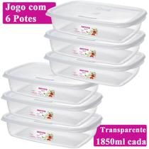 Kit 6 Pote Guardar Congelar Comida Marmita 1850ml BPA Free