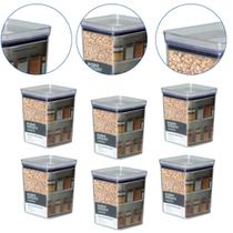 Kit 6 Pote Hermético Lumini Para Alimentos Quadrado 1700ML