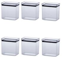 Kit 6 Pote Hermético Lumini Retangular 1,300 ML Trasparente