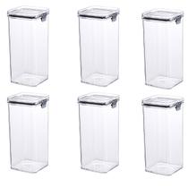 Kit 6 Pote Hermético Para Alimentos Multiuso C/ Travas 1,5L