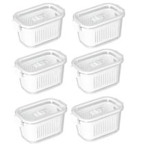 Kit 6 Pote Hermético Paramount C/ Cesto e Trava 630ml Branco
