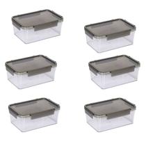 Kit 6 Pote Organizador de Alimentos Hermético 1,6 L C/ Tampa