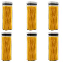 Kit 6 Pote Organizador Hermético Cozinha 1,5L Plástico Tampa Compacto Reutilizável Vedação Kit 6 Pote Organizador Hermético Cozinha 1,5L Plástico Tampa Compacto Reutilizável Vedação