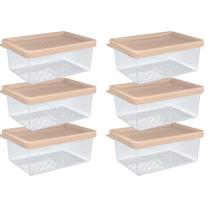 Kit 6 Pote Organizador Multiuso P 0,6L Transparente Plástico Cozinha Geladeira Kit 6 Pote Organizador Multiuso P 0,6L Transparente Plástico Cozinha Geladeira