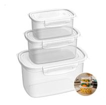 Kit 6 Pote P M G Com Trava Alimento 460 Ml / 850 Ml / 2,2 L