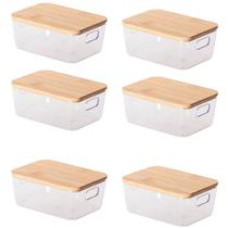 Kit 6 Pote Para Alimentos Idealle C/ Tampa Eco Bambu