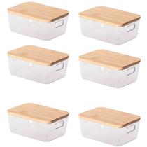 Kit 6 Pote Para Alimentos Idealle C/ Tampa Eco Bambu