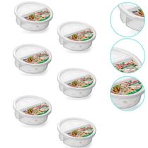 Kit 6 Pote Para Alimentos Redondo Com 2 Divisões 720Ml