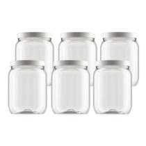 Kit 6 Pote Para Mantimentos Grande Tampa De Rosca 1,7 Litros