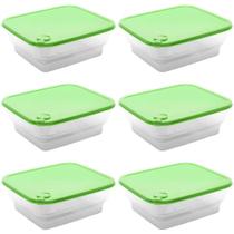 Kit 6 Pote Para Mantimentos Retangular Com Tampa Com Válvula Para Micro-ondas. 2,4L. 2400ml Livre de BPA