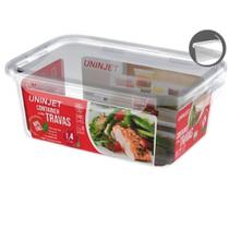 Kit 6 Pote Plástico Container Trava Moderno Pratico 1400ml