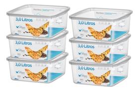 Kit 6 Pote Quadrado 3l Armazenamento Bpa Free Alimentos Kit 6 Pote Quadrado 3l Armazenamento Bpa Free Alimentos