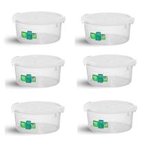 Kit 6 pote redondo 1300ml com trava