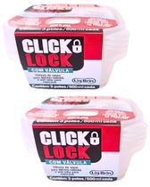 Kit 6 Pote Transparente Com Tampa Rosa 600ml Com Válvula Para Microondas Freezer LigBrin