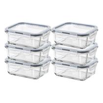 Kit 6 Pote Vidro 640ml Tampa Hermético Trava Fitness Marmita Cozinha Marmiteira Multiuso Organizador Kit 6 Pote Vidro 640ml Tampa Hermético Trava Fitness Marmita Cozinha Marmiteira Multiuso Organizador
