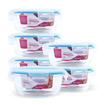 Kit 6 Pote Vidro Hermético Pequeno Redondo 400ml Transporte