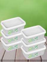 Kit 6 Potes 250ml Tampa Branco 11cm Empilhável Lava-Louça Quadrado Tampa Trava Vedação Conserva Mantimento Frutas Cereal Kit 6 Potes 250ml Tampa Branco 11cm Empilhável Lava-Louça Quadrado Tampa Trava Vedação Conserva Mantimento Frutas Cereal