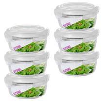 Kit 6 Potes 620ml de Vidro Marmita Não Vaza Tampa Hermético Kit 6 Potes 620ml de Vidro Marmita Não Vaza Tampa Hermético