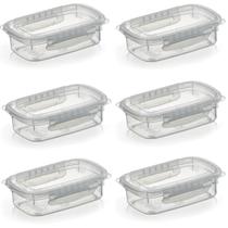 Kit 6 Potes Alimentos Com Tampa e Travas Transparente 500 ML 232.012.001 Nitron Kit 6 Potes Alimentos Com Tampa e Travas Transparente 500 ML 232.012.001 Nitron