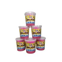 Kit 6 Potes Areia Magica Cor Rosa 200g Acrilex Art Kids