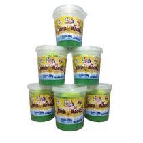 Kit 6 Potes Areia Magica Cor Verde 200g Acrilex Art Kids