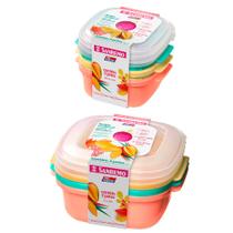 Kit 6 potes com tampa Livre BPA 480ml 1300ml para mantimentos frutas Freezer microondas