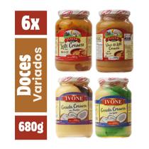Kit 6 Potes de Doces Variados Ivone 680g Kit 6 Potes de Doces Variados Ivone 680g