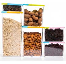 Kit 6 Potes de Plástico Herméticos com Tampa Organize Mantimentos, Grãos e Cereais Alimentos Secos com Vedação Segura Ideal para Cozinha Organizada